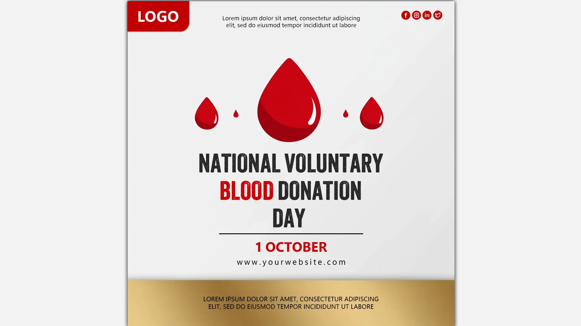 Vibrant National Voluntary Blood Donation Day Instagram Post